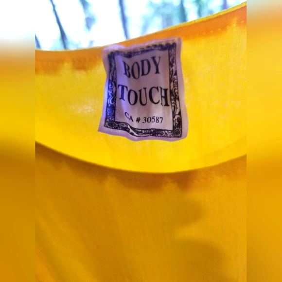 Summer Dress Yellow Maxi Medium Body Touch Brand Scoop Neck Shorr Sleeve Rayon - Picture 3 of 9